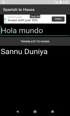 Spanish to Hausa Translator android App screenshot 3